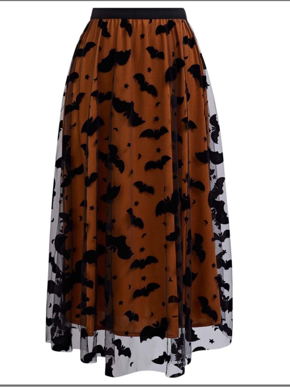 CHICWISH Women Pumpkin Tulle Tutu Skirt Velvet Bats Size XL